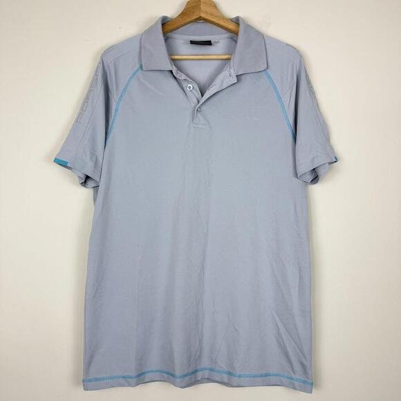 Porsche Design Light Blue Polo Shirt Size M Logo Athletic Fit Divers Selection - Picture 2 of 8